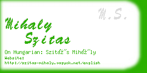 mihaly szitas business card